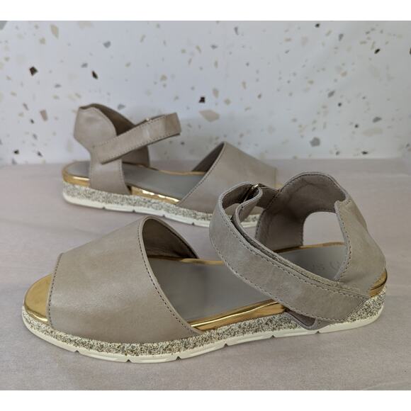 SAYDO DANCE OFF BREZZA Lightweight Tan Leather Open Toe Sandals Shoes Size 5.5 - Picture 2 of 8